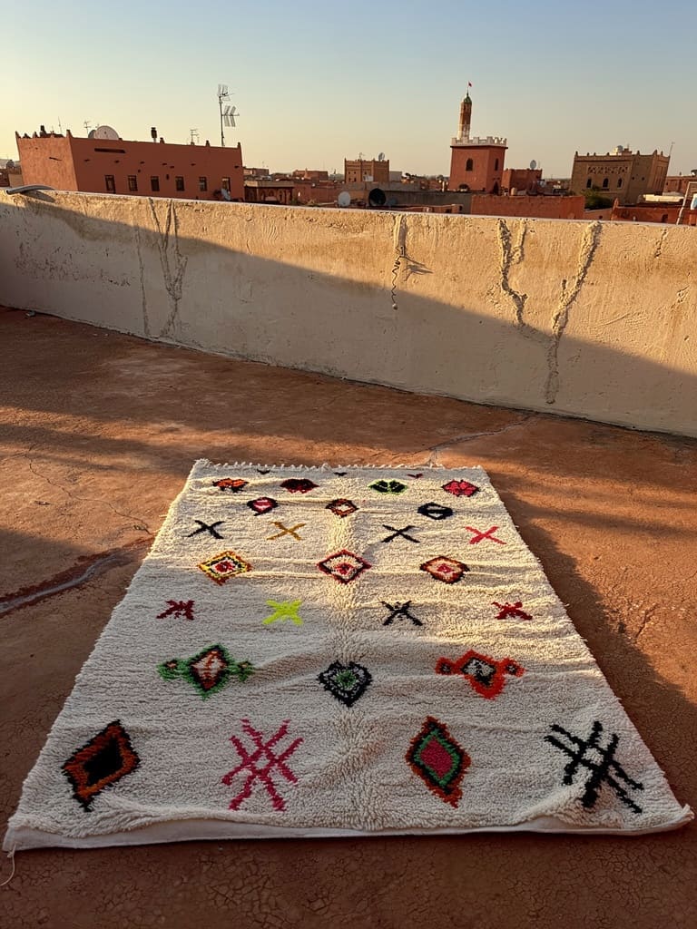 A Moroccan rug with Amazigh symbols