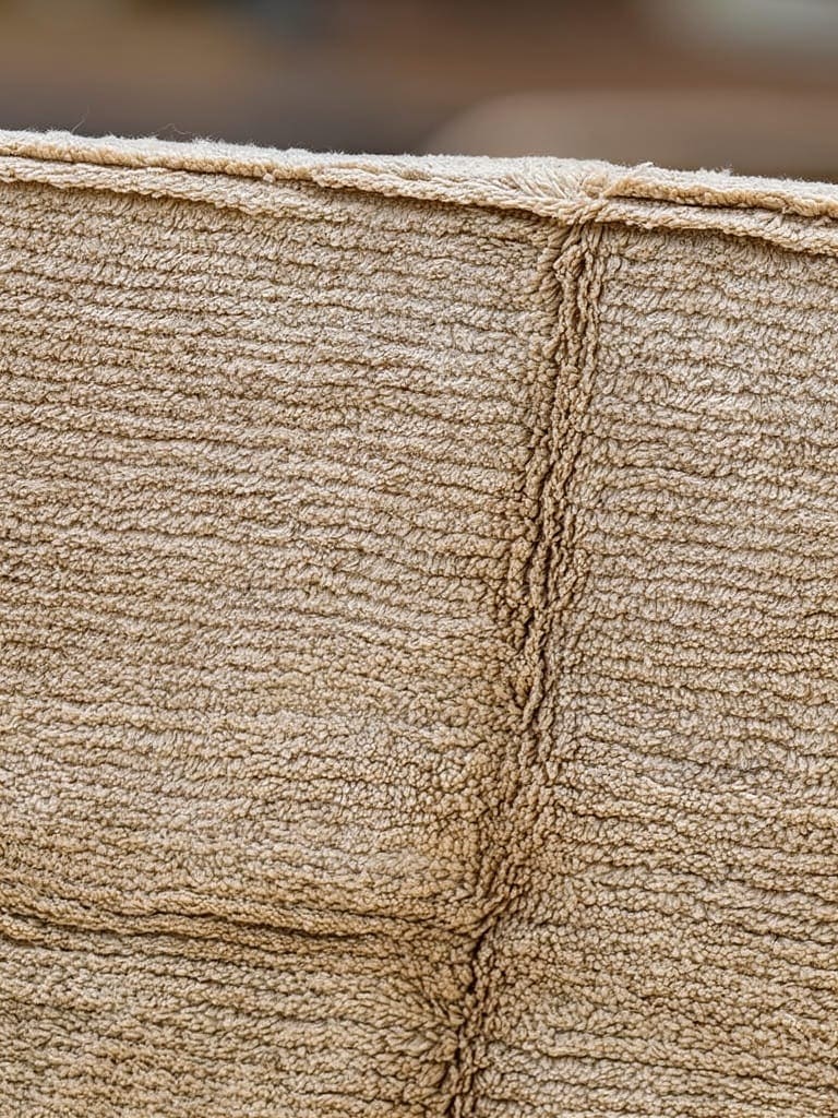Close-up of the wool in a handwoven rug